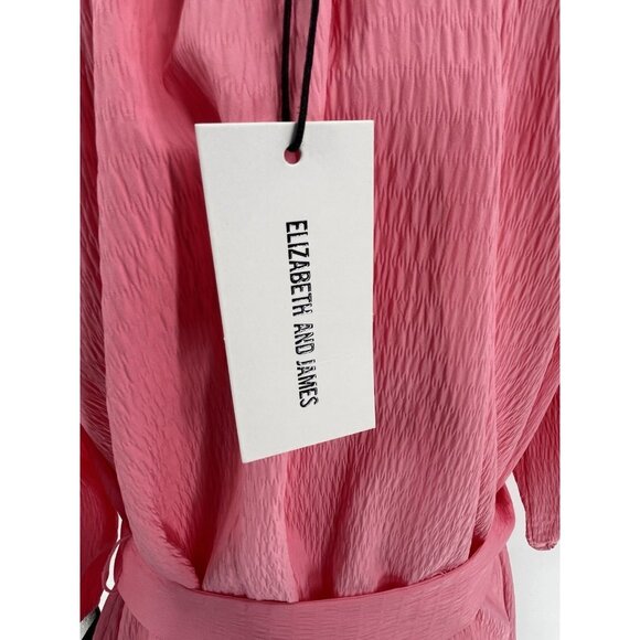 ELIZABETH AND JAMES Women's Pink Petunia Pink Belted Dress NWT Small - Picture 3 of 6